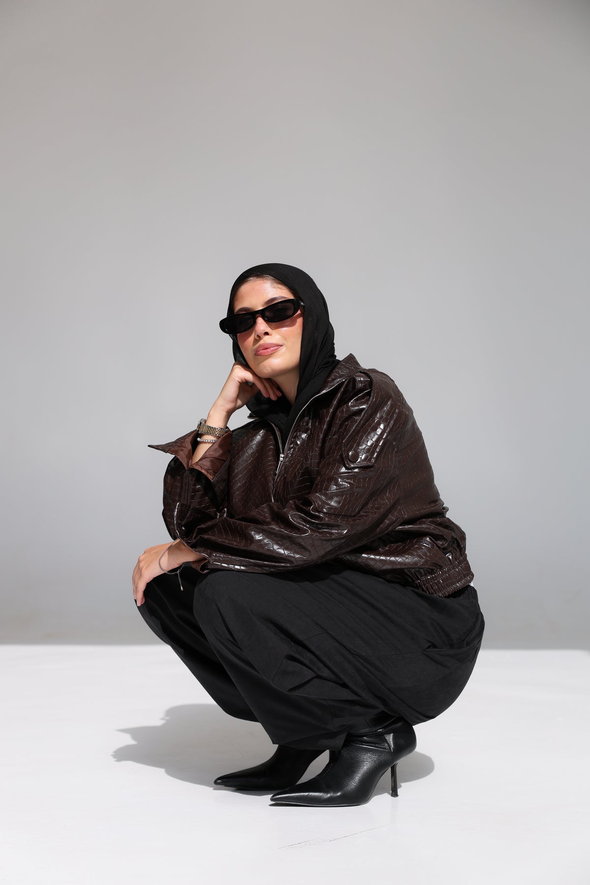 Croco Leather Jacket