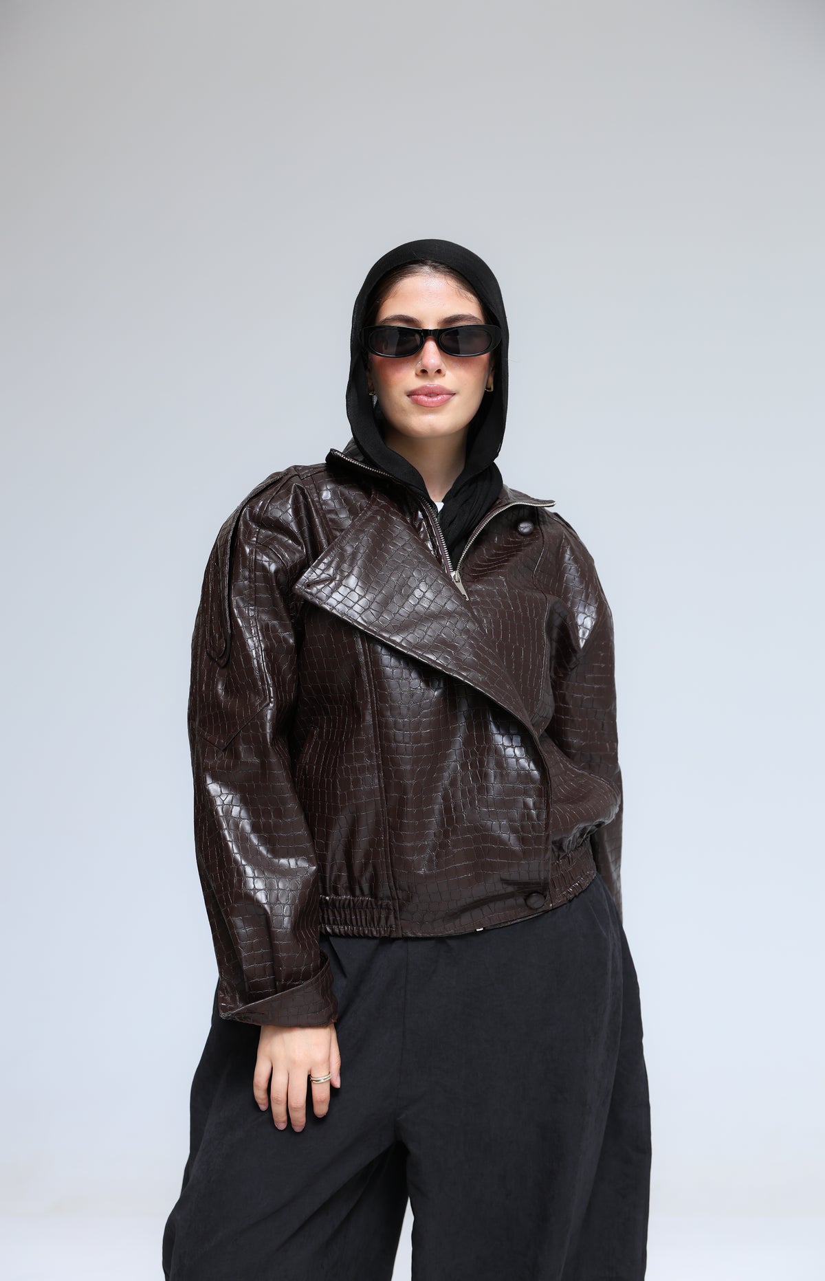 Croco Leather Jacket