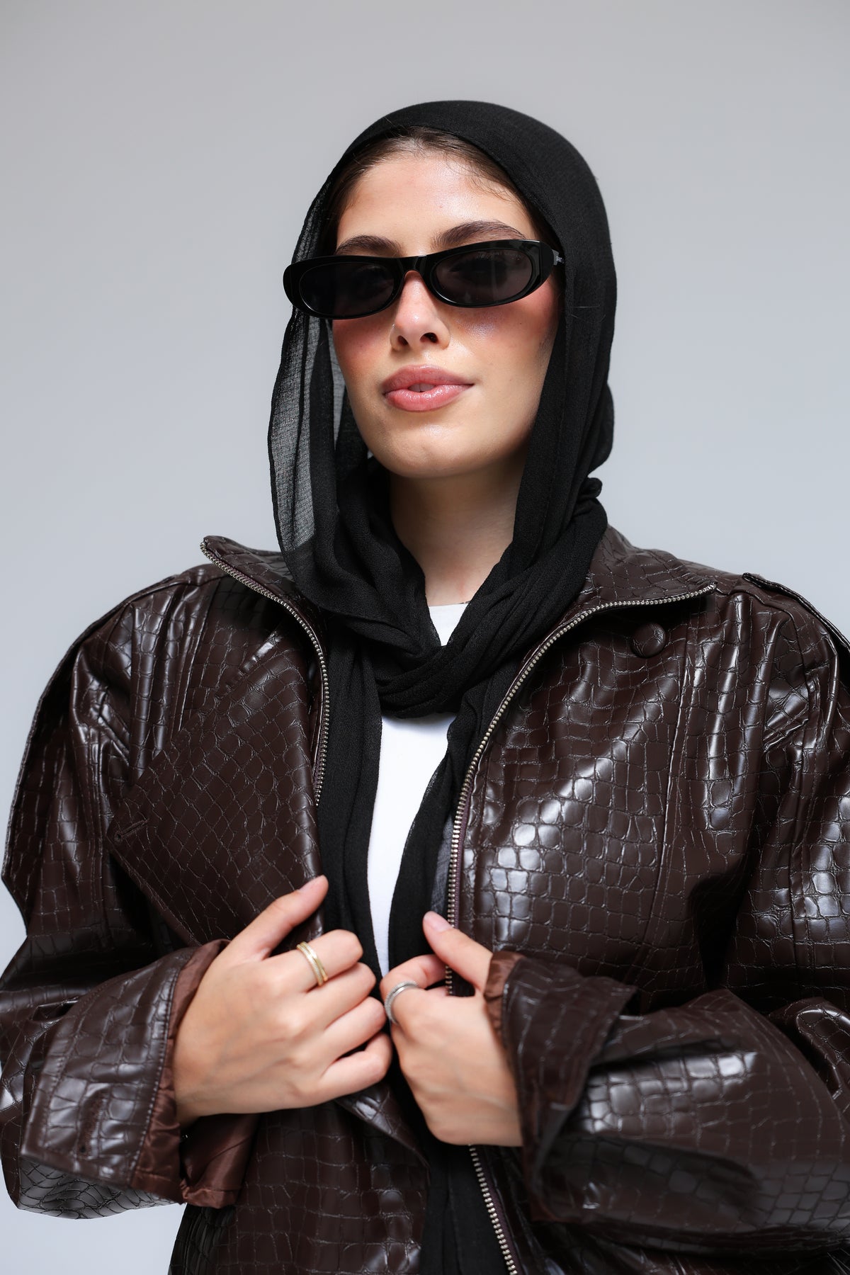 Croco Leather Jacket