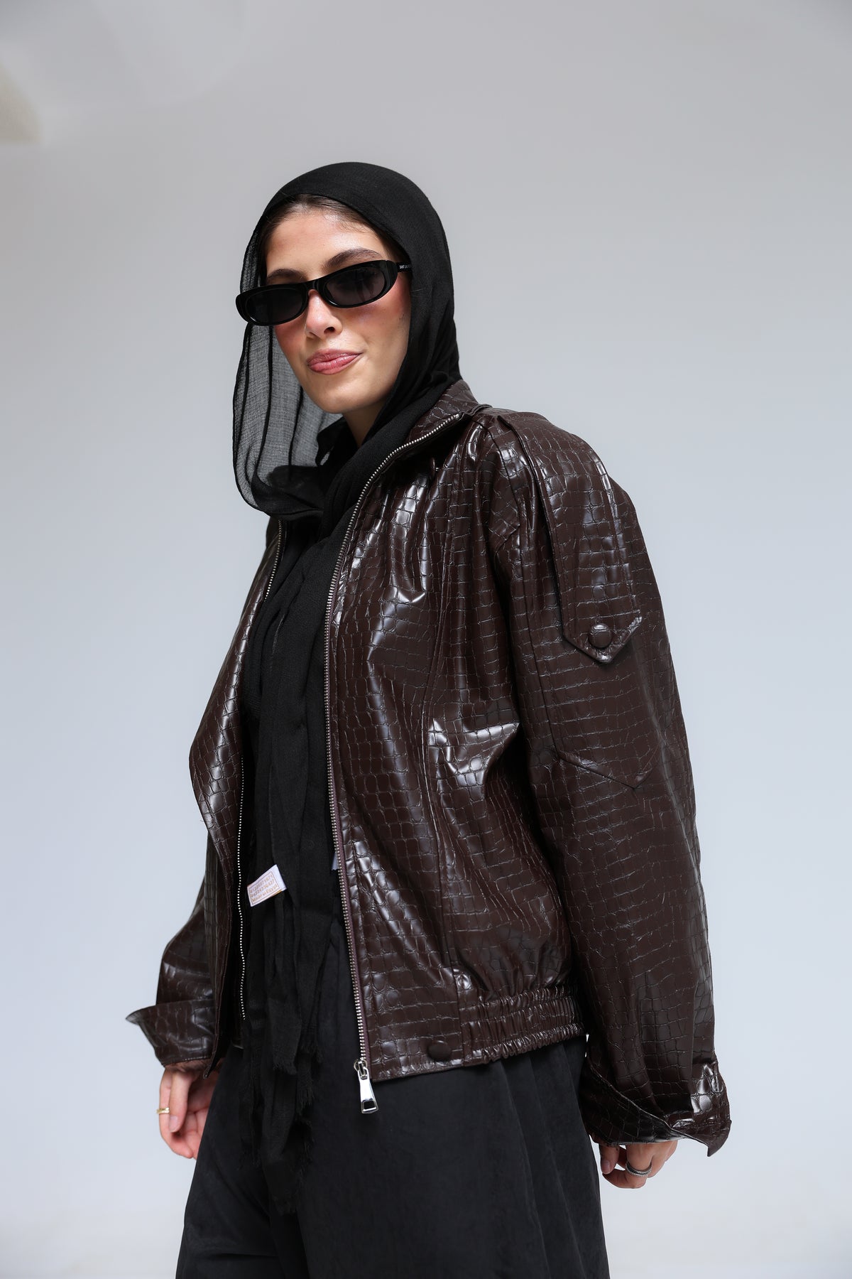 Croco Leather Jacket