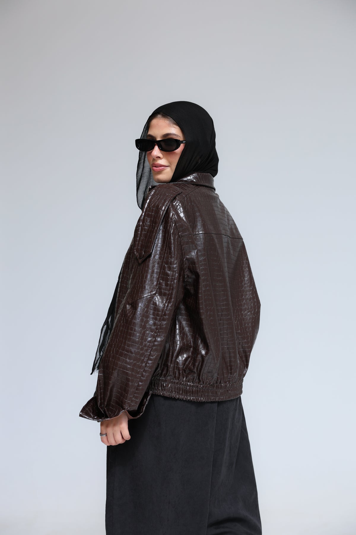 Croco Leather Jacket