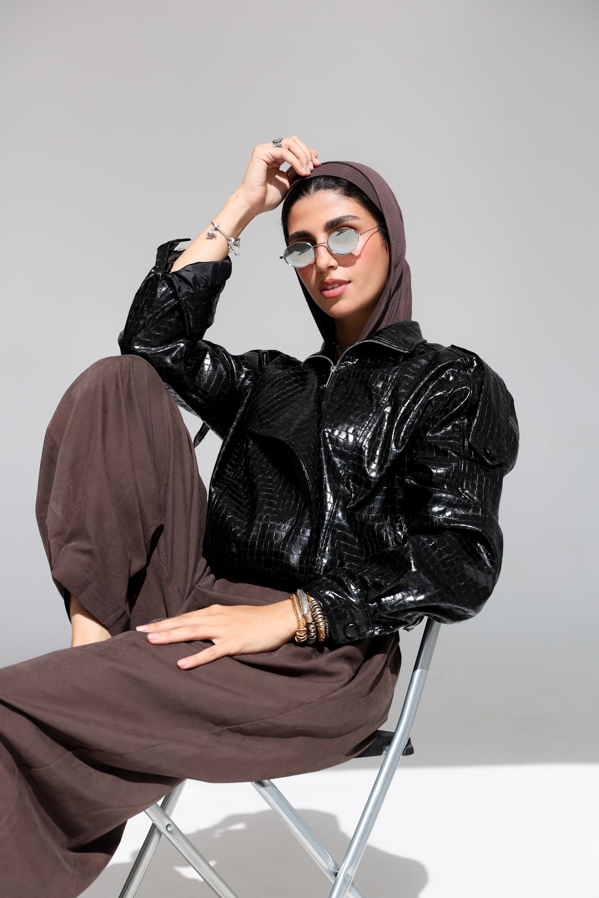 Croco Leather Jacket