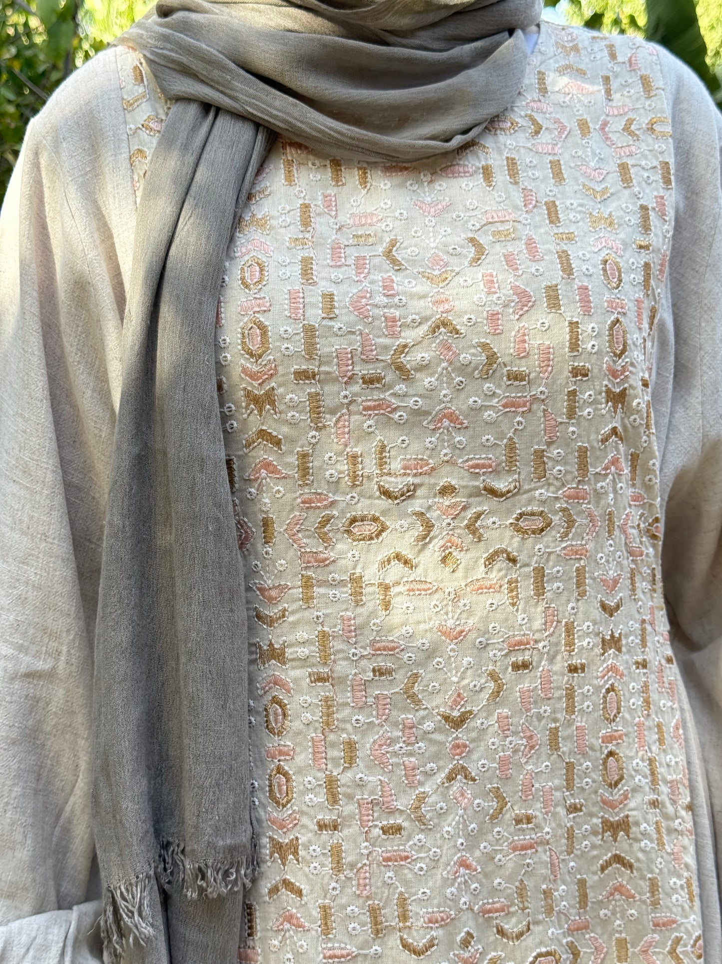 Beige Bloom Abaya