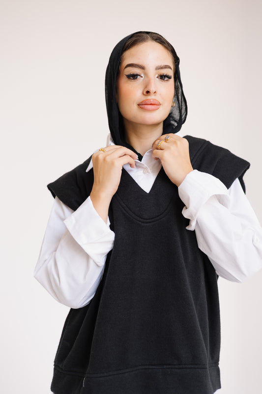 The Attached Shirt-Vest One-Piece 