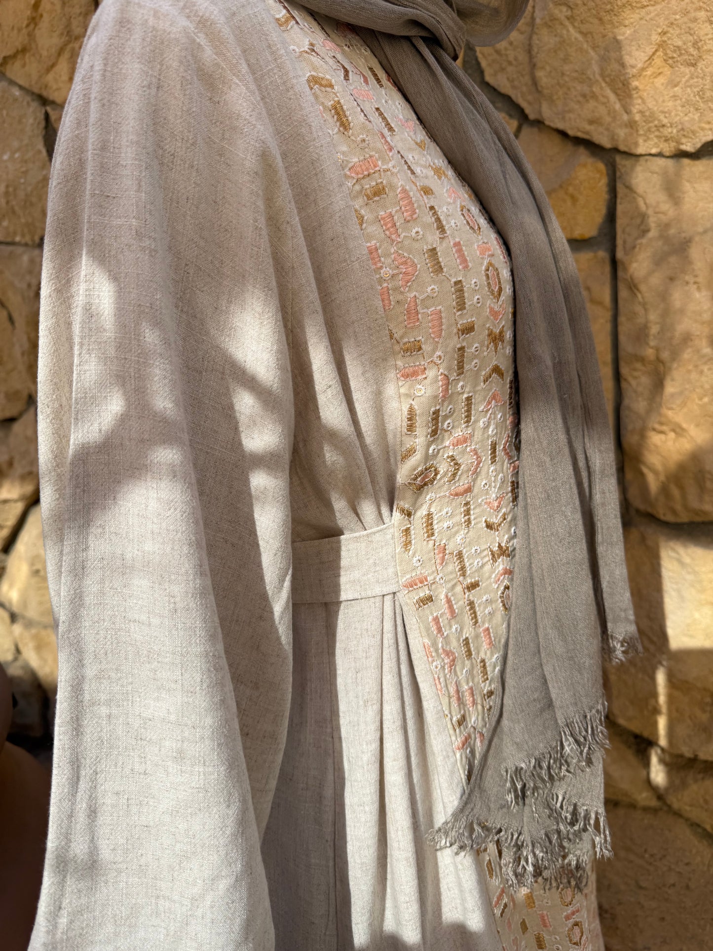 Beige Bloom Abaya