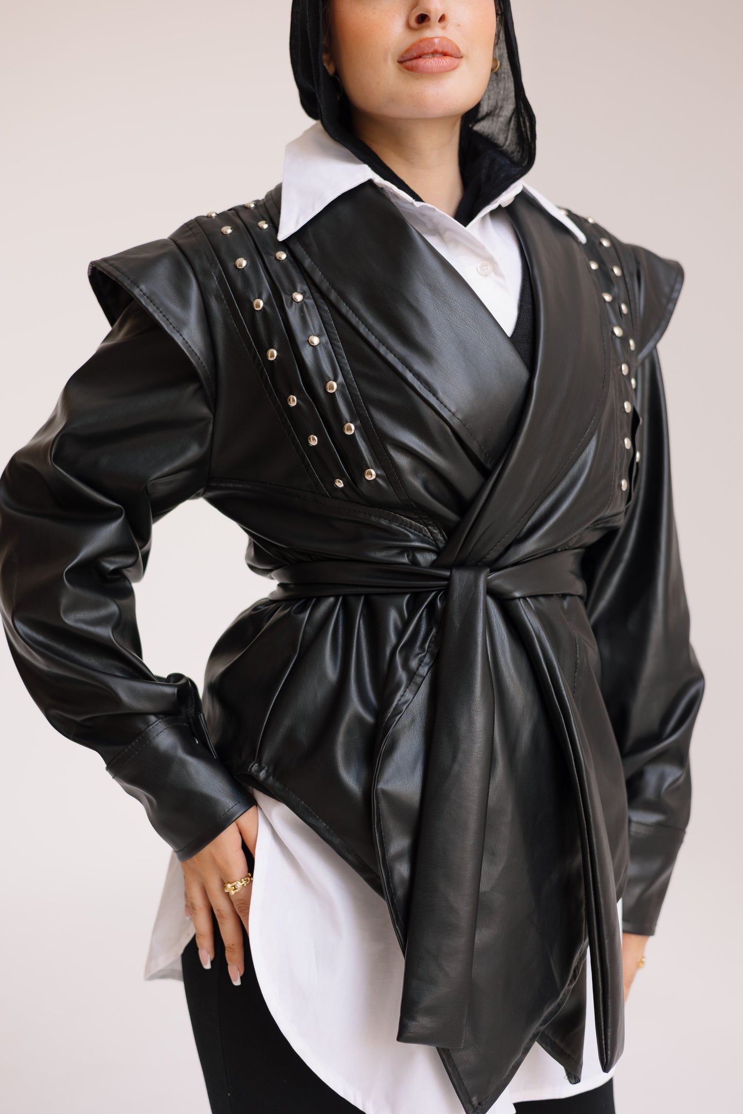 ✨ The Bold Studded Leather Wrap